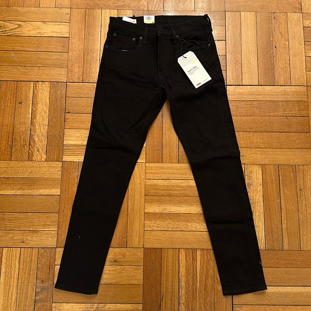 Mens Levi’s Skinny Tapered Stretch Black Jeans